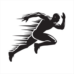 Athletes in Action vector silhouette outline logo design concept illustration
