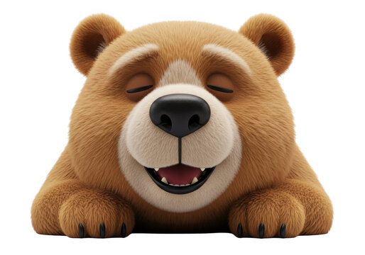 Cute cartoon bear isolated on transparent background