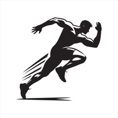 Athletes in Action vector silhouette outline logo design concept illustration