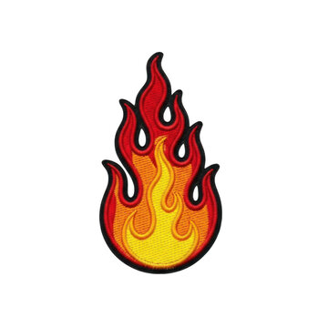 Fiery flame isolated on transparent background