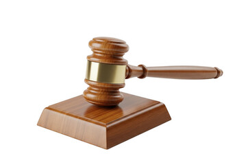 Wooden gavel isolated on transparent background
