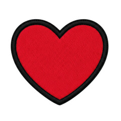 Red heart shape isolated on transparent background