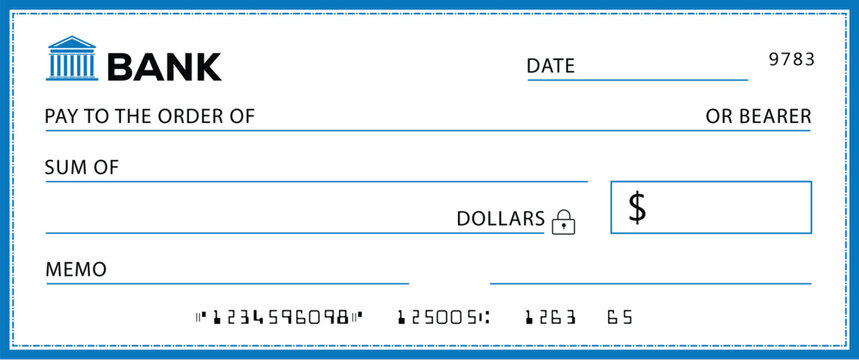 Presentation Check Template Giant Large Donor Check for Business. Vector