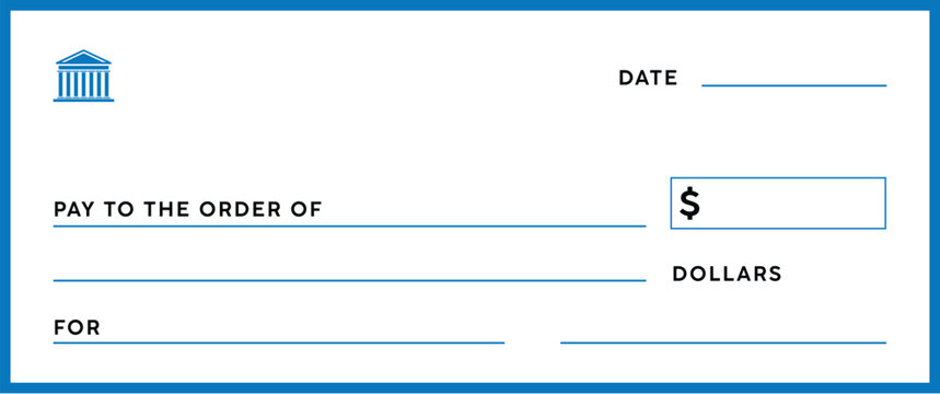 Presentation Check Template Giant Large Donor Check for Business. Vector