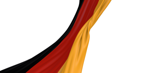 A close up of the German flag waving in the wind