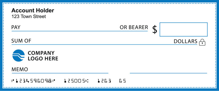Presentation Check Template Giant Large Donor Check for Business. Vector