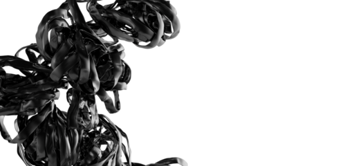 Stylish abstract image of black ribbons swirling on a white background. Perfect for design projects.
