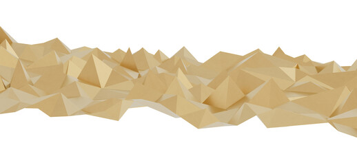 Modern abstract background with gold geometric shapes resembling a mountain range. Ideal for presentations, websites, and design projects.