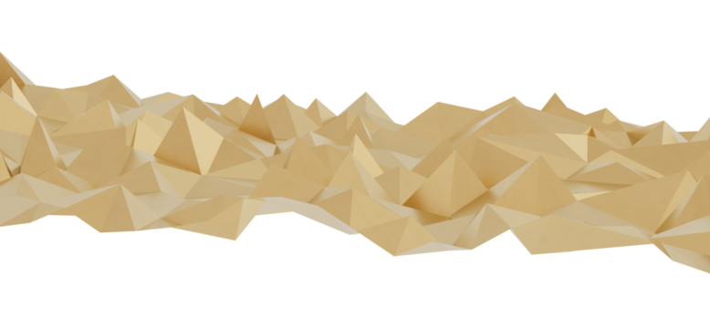 Modern abstract background with gold geometric shapes resembling a mountain range. Ideal for presentations, websites, and design projects.