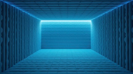 Obraz premium Soundproof chamber with geometric acoustic foam panels covering the walls and ceiling, Creative design projects