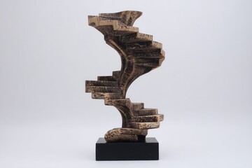 Abstract spiral sculpture on a black base
