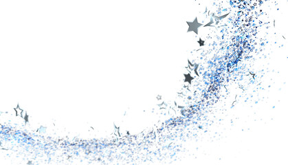 Stunning blue glitter and silver stars design. Perfect for festive, celebration, magical, and dreamy projects. High-resolution image.