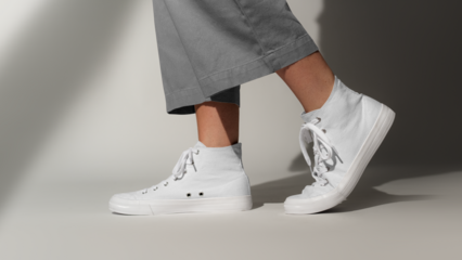 Png plain sneakers transparent mockup unisex streetwear fashion shoot