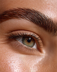 Eyebrow lamination macro detail