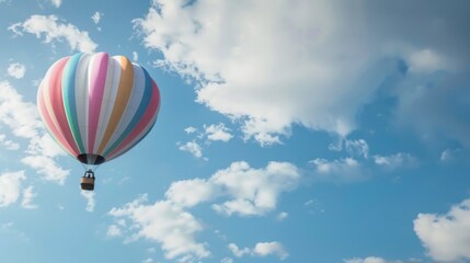 Fototapeta premium Colorful Balloons Floating Over Summer Skies