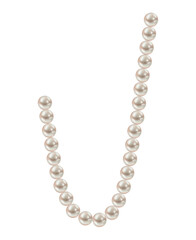 Classic pearl necklace painted in watercolor style. Elegant jewelry illustration on white background. Perfect for fashion design, accessories decoration, wedding invitations and luxury branding.