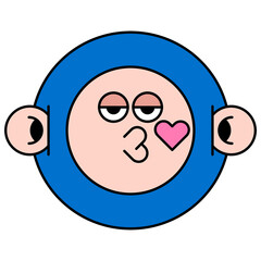 Funky monkey monster emoji sticker transparent png