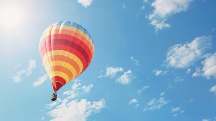 Obraz premium Colorful Balloons Floating Over Summer Skies