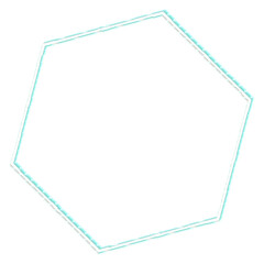 Geometric neon hexagon shape design element