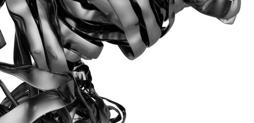 Sleek, abstract image of black metallic liquid swirls. Perfect for modern, tech, or industrial designs.