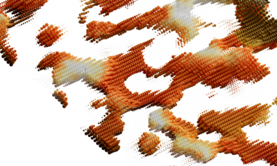 High-resolution stock photo of an abstract background featuring orange and white spheres in a unique pattern.