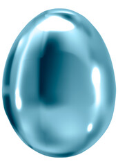 Obraz premium Png blue Easter egg 3D metallic journal sticker festive celebration