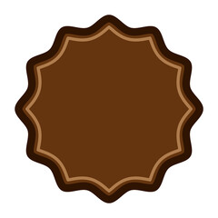 Shape png blank badge sticker in brown
