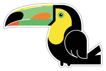 Fototapeta premium Colorful Toucan Bird Illustration on White Background.