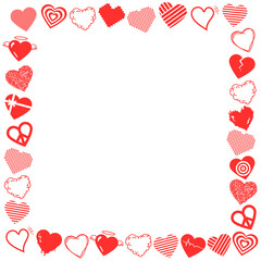 Heart frame PNG, Valentines border transparent background