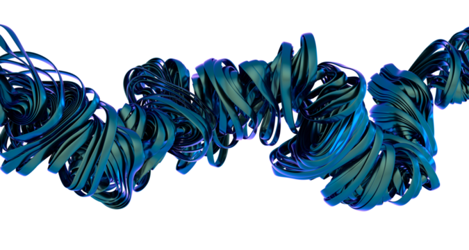 High-resolution image of abstract blue swirls, perfect for backgrounds or design projects.  3D rendered.