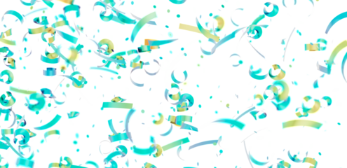 Festive background with teal and gold confetti. Perfect for party invitations, celebrations, and more.