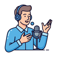 Modern International Podcast Day Illustration