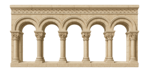Romanesque border with arch and column designs