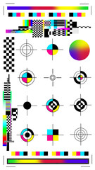 Obraz premium CMYK Calibration png element set, transparent background