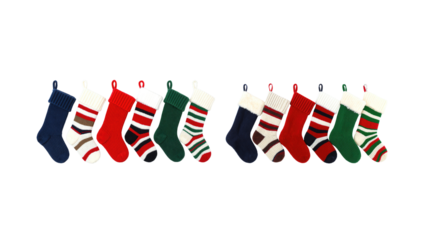 Hanging Christmas stocking on transparent background png