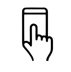 Hand Holding Smartphone Icon – Mobile Phone Line Art Illustration. Minimalist line art icon set of hands holding smartphones. Perfect for mobile app, technology, communication, and digital media