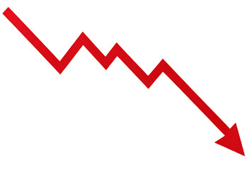 Red Arrow Graph Down – Stock Market Crash 2025 Investment Loss PNG