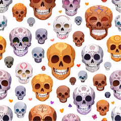 Obraz premium Halloween Skull Pattern Vector