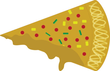 Flat Design Pizza Slice Icon