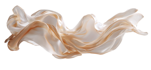 Flowing, light beige fabric in motion