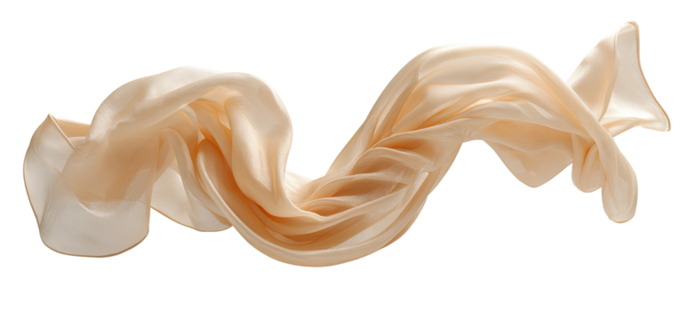 Soft, flowing, light beige fabric in dynamic curves