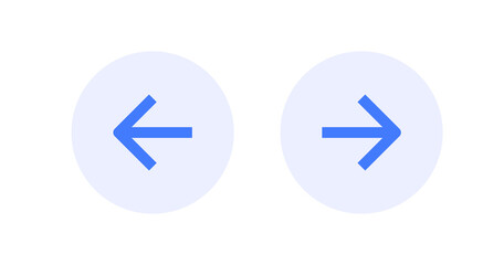 A collection of blue arrow icons pointing to the right and left with a transparent background