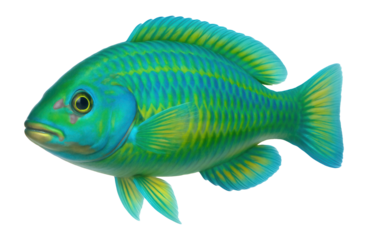 Wrasse fish with elongated body and vibrant colors