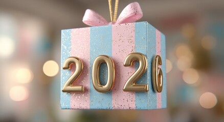 Pastel gift box with 2026