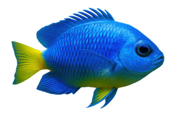 Damselfish with small body and vibrant colors