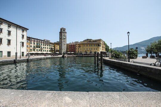 Limone, old town, harbour area, Lombardy, Italy