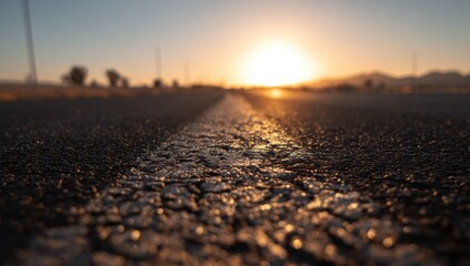 Asphalt road at sunset (1)