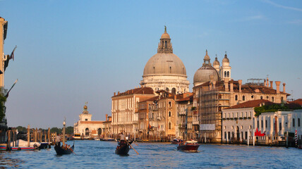 Grand Canal and Basilica Santa Maria della Salute at Sunset