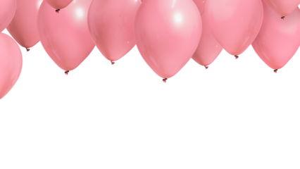 Pink balloon png border, transparent background