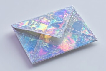Holographic envelope on white background (1)